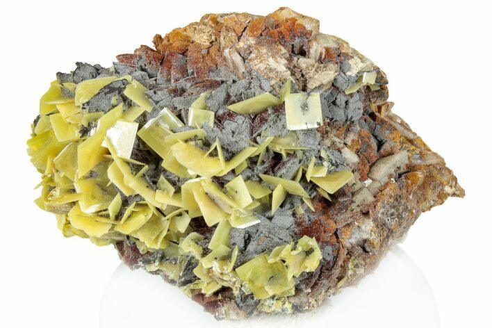 Bright Yellow Wulfenite on Dolomite - Morocco #293872